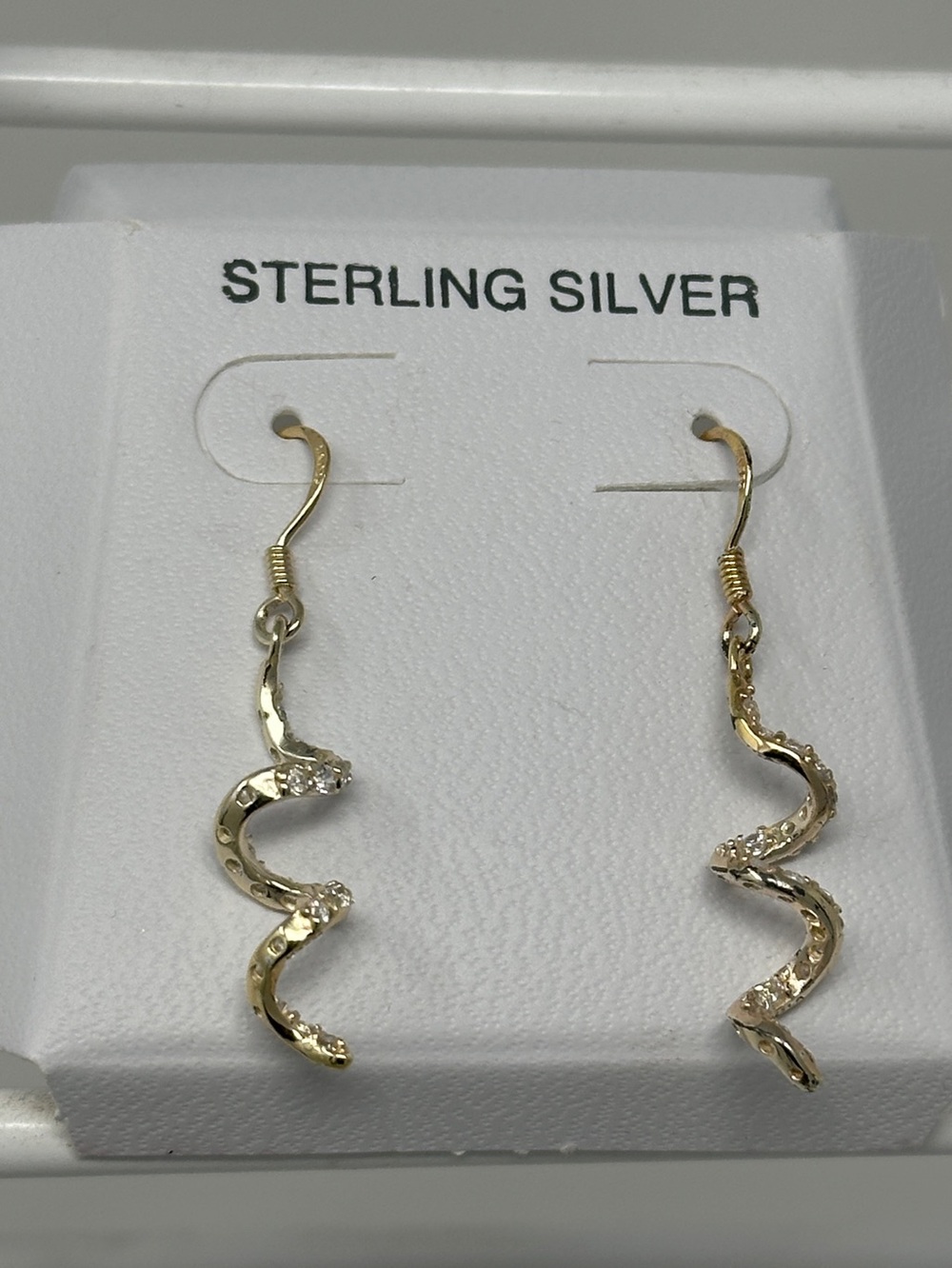 Sterling Silver Gold-Tone Serpent twist Drop Earrings